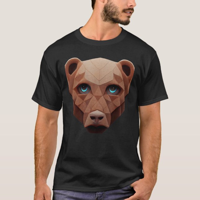 Camiseta Cute Bear Head Polygon Low Poly Bears 1 (Anverso)