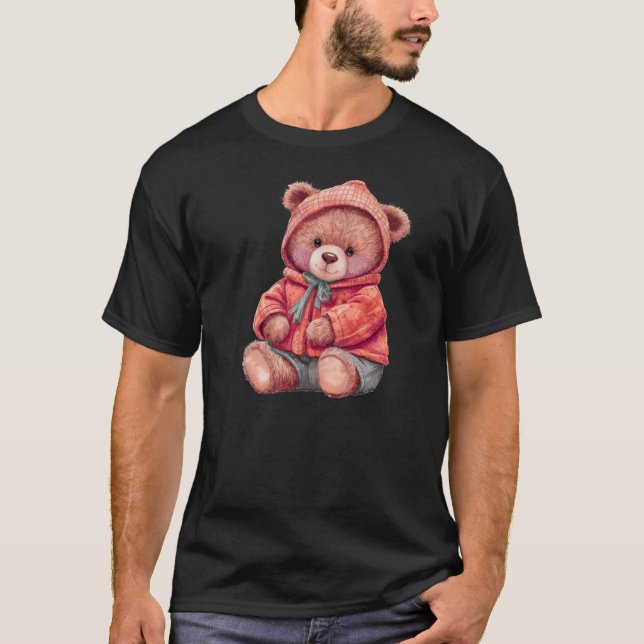Camiseta Cute Bear Illustration Nature Style Design (Anverso)