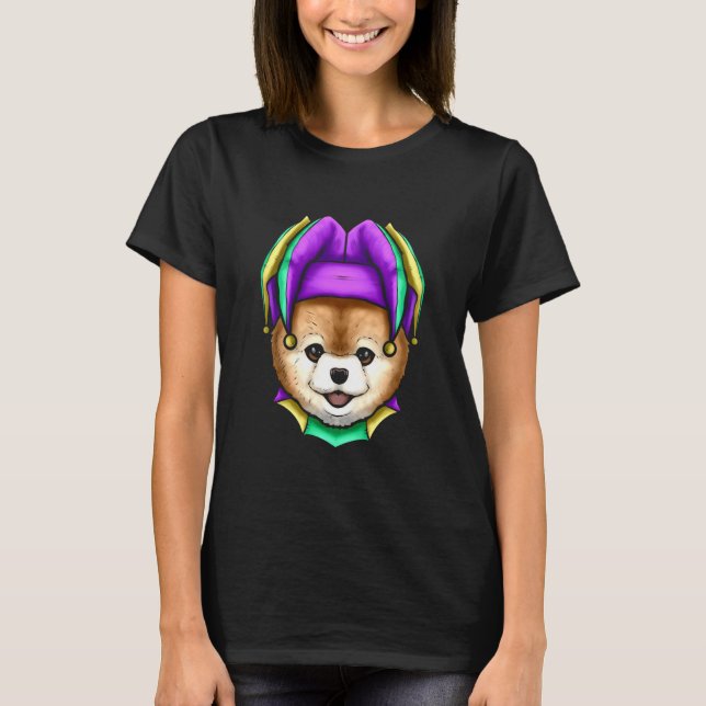Camiseta Cute Bear with Jester Hat for Mardi Gras (Anverso)