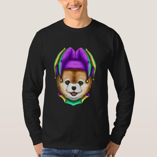 Camiseta Cute Bear with Jester Hat for Mardi Gras (Anverso)