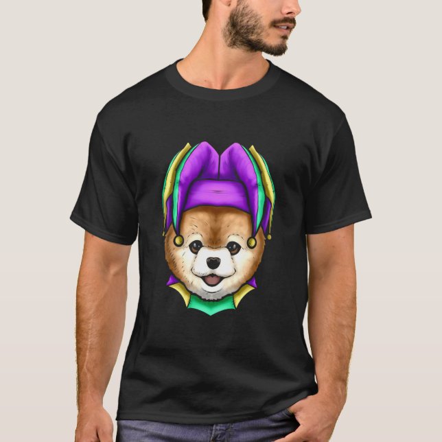 Camiseta Cute Bear with Jester Hat for Mardi Gras (Anverso)