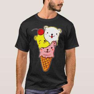 Camiseta Cute Bears Ice Cream Cone