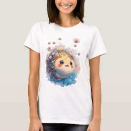 Camiseta Cute Bebé Pez Globo Acuarela Jardín Floral