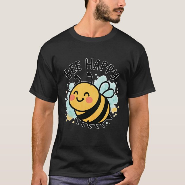 Camiseta Cute Bee Happy Cartoon (Anverso)