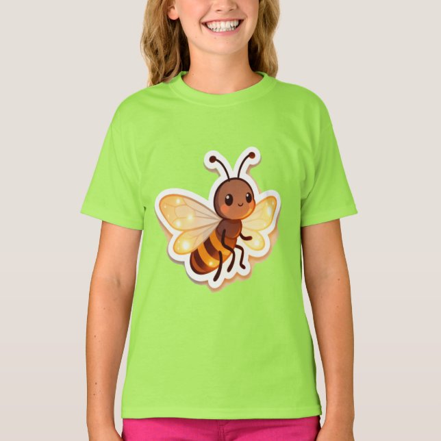 Camiseta Cute Bee Kids T-Shirt – Adorable Cartoon Bee (Anverso)