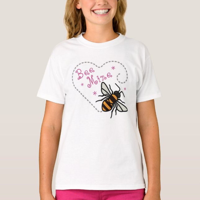 Camiseta Cute Bee Mine Corazón de San Valentín (Anverso)