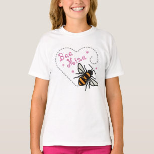 Camiseta Cute Bee Mine Valentine Heart