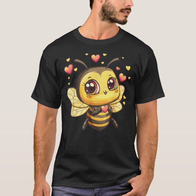 Camiseta Cute Bee With Hearts I Kids Bee (Anverso)