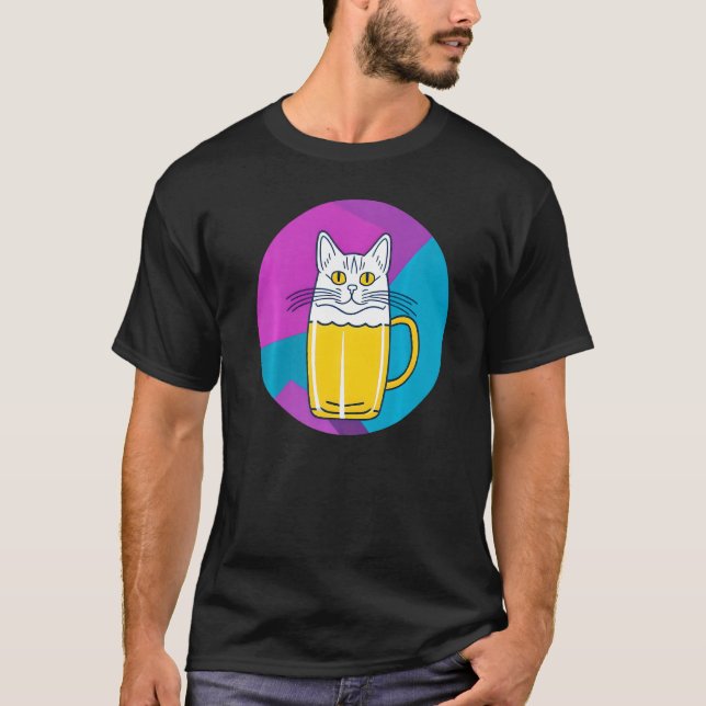 Camiseta Cute Beer Cat Part Cat and Part Beer glass (Anverso)