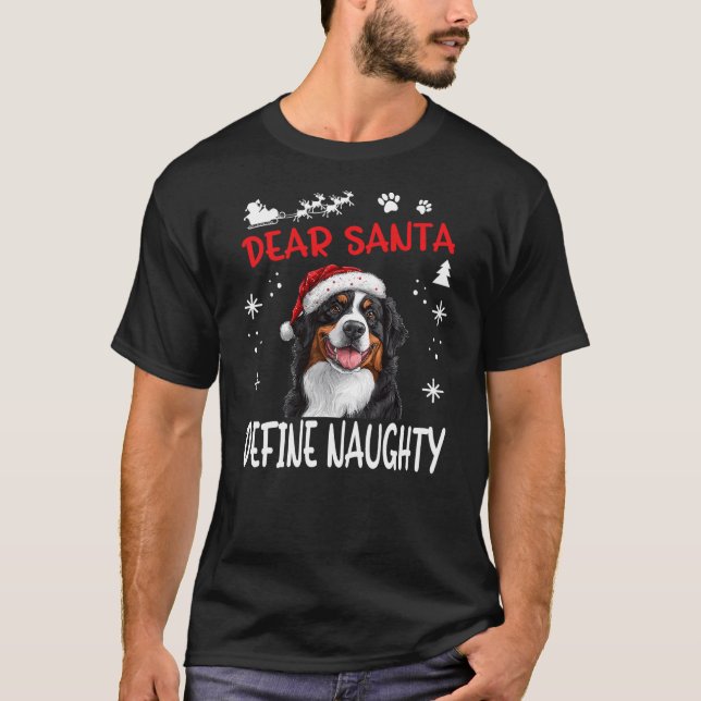 Camiseta Cute Bernese Mountain Dog Christmas Dear Santa Def (Anverso)