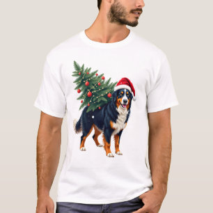 Camiseta Cute Bernese Mountain Dog en un árbol de Navidad p