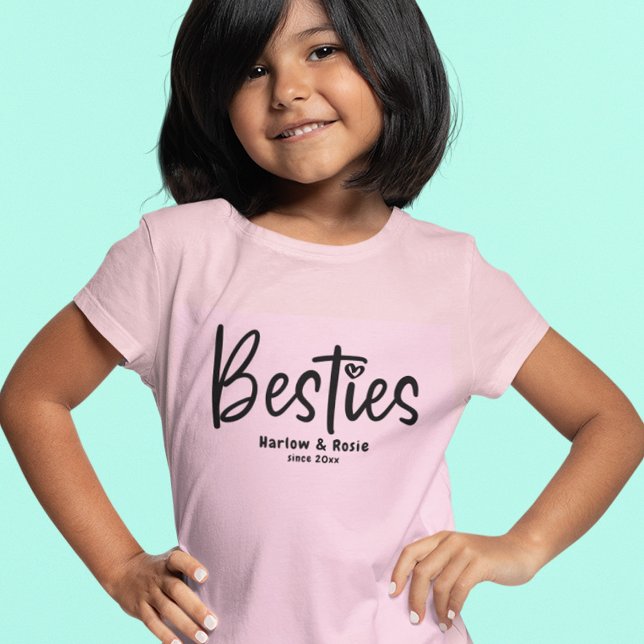 Camiseta Cute Besties BFF Mejor Amigos Tus Nombres (Subido por el creador)
