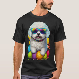 Camiseta Cute Bichon Frise Easter Huevos Perro Costume Muje