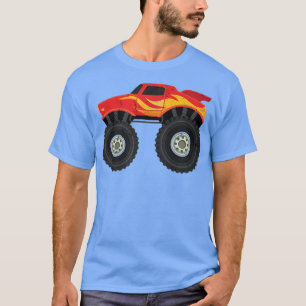 Camiseta Cute Big Car Fans Guay Truckers Red Monster Truck
