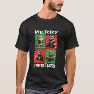 Camiseta Cute Bigfoot Santa Animals Amo Feliz Navidad T