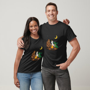 Camiseta Cute Bigfoot Unicorn Dragon Campamento Fuego de Ca