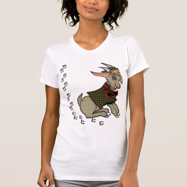 Camiseta Cute Billy Goat con Bowtie (Anverso)