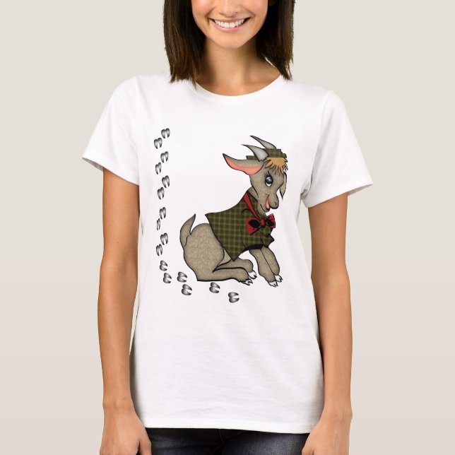 Camiseta Cute Billy Goat con Bowtie (Anverso)