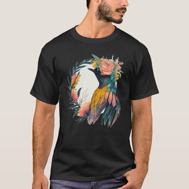 Camiseta Cute Bird Of Paradise Bird Flower Crown Pet Birds (Anverso)