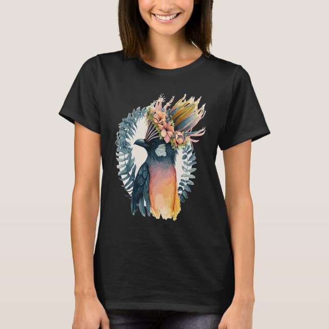 Camiseta Cute Bird Of Paradise Bird Flower Crown Pet Birds  (Anverso)