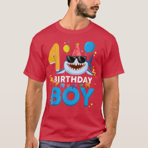 Camiseta Cute Birthday Boy 4 Years Old Kids 4th Birthday Bo
