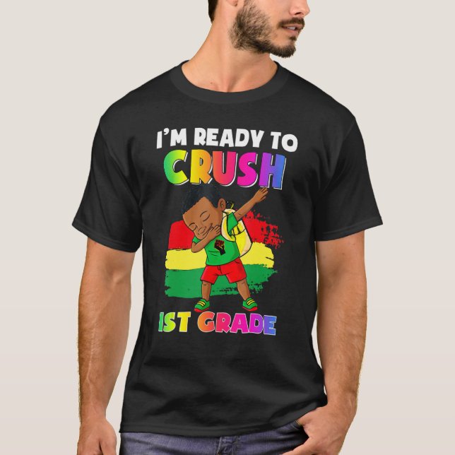 Camiseta Cute Black Boy Dabbing Estoy listo para aplastar e (Anverso)