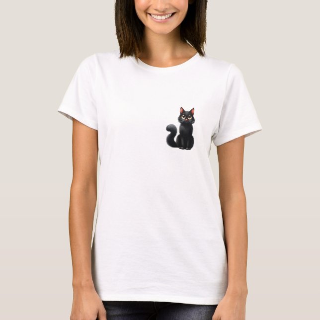 Camiseta Cute Black Cat (Anverso)