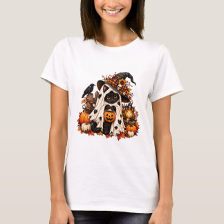 Camiseta Cute Black Cat Pumpkin Halloween T-Shirt