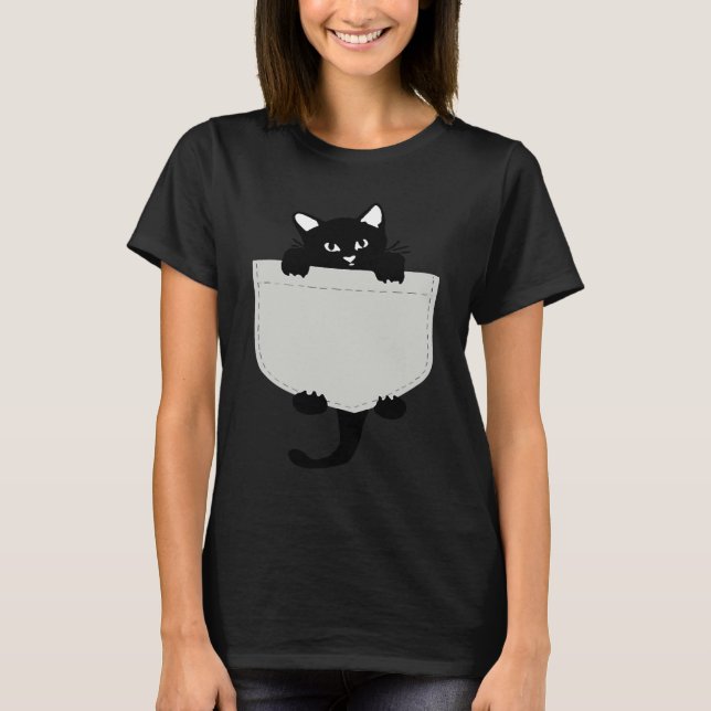 Camiseta Cute Black cat You are my Meow Cat In Pocket Cute  (Anverso)