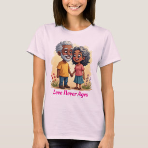 Camiseta Cute Black Couple Love Graphic Tee for Women