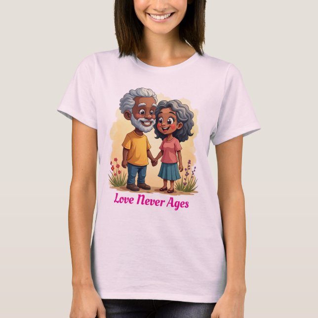 Camiseta Cute Black Couple Love Graphic Tee for Women (Anverso)