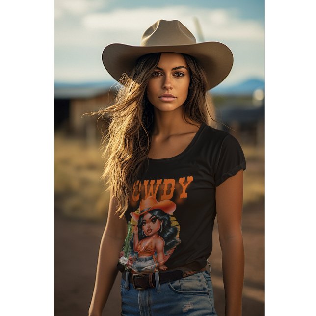 Camiseta Cute Black Cowgirl Howdy Beautiful (Subido por el creador)