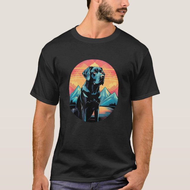 Camiseta Cute Black Lab Black Labrador Retriever Puppy Dog  (Anverso)