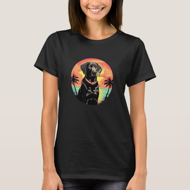Camiseta Cute Black Lab Black Labrador Retriever Puppy Dog  (Anverso)