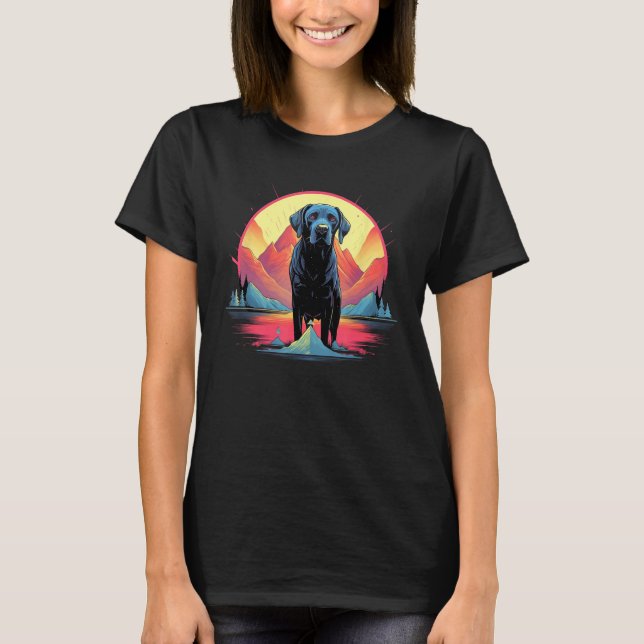 Camiseta Cute Black Lab Black Labrador Retriever Puppy Dog  (Anverso)