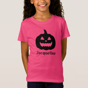 Camiseta Cute Black Pumpkin Nombre personalizado Halloween