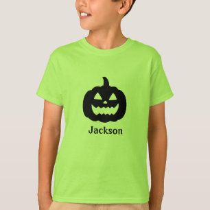 Camiseta Cute Black Pumpkin Nombre personalizado Halloween
