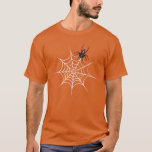 Camiseta Cute Black Spider y White Spider Web.<br><div class="desc">Diseño de Halloween. El negro y el naranja citan araña con telaraña blanca.</div>