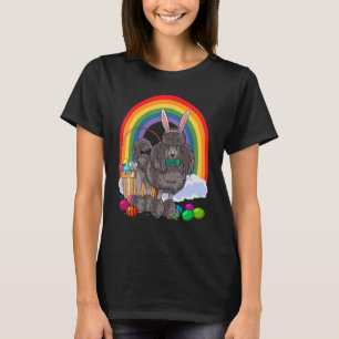 Camiseta Cute Black Standard Poodle Easter Eggys Bunny Dog