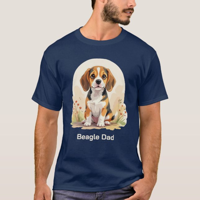 Camiseta Cute Black & Tan Beagle Puppy Beagle Dad (Anverso)