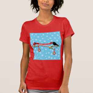 Camiseta Cute Blackbird Y Cardenal En Sucursal - MERRY XMAS
