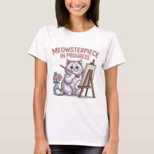 Camiseta Cute blanco persa pintura arte divertido