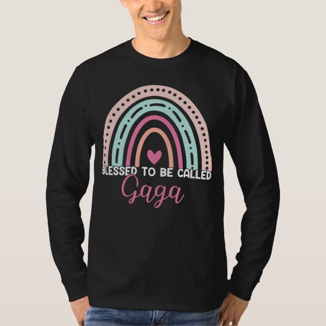 Camiseta Cute Blessed To Be Called Gaga Rainbow Mom Grandma (Anverso)