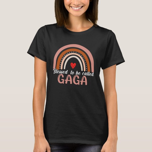 Camiseta Cute Blessed To Be Called Gaga Rainbow Women Mothe (Anverso)
