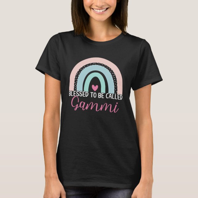 Camiseta Cute Blessed To Be Called Gammi Boho Rainbow Mom G (Anverso)
