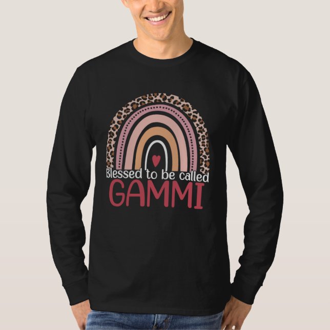 Camiseta Cute Blessed To Be Called Gammi Rainbow Leopard Mo (Anverso)