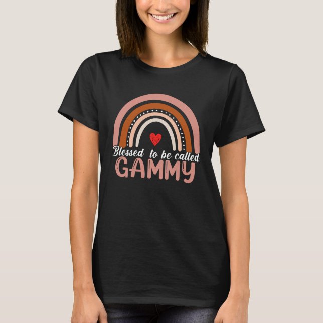 Camiseta Cute Blessed To Be Called Gammy Rainbow Women Moth (Anverso)