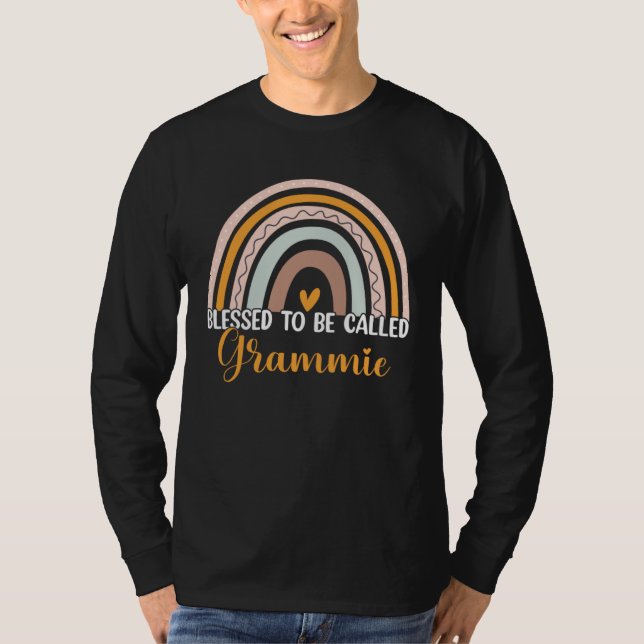 Camiseta Cute Blessed To Be Called Grammie Boho Rainbow Mot (Anverso)