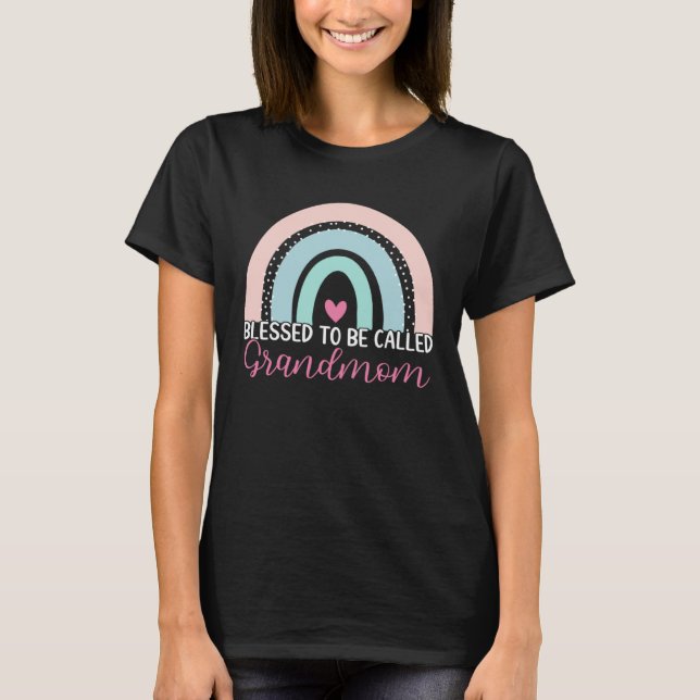 Camiseta Cute Blessed To Be Called Grandmom Boho Rainbow Mo (Anverso)