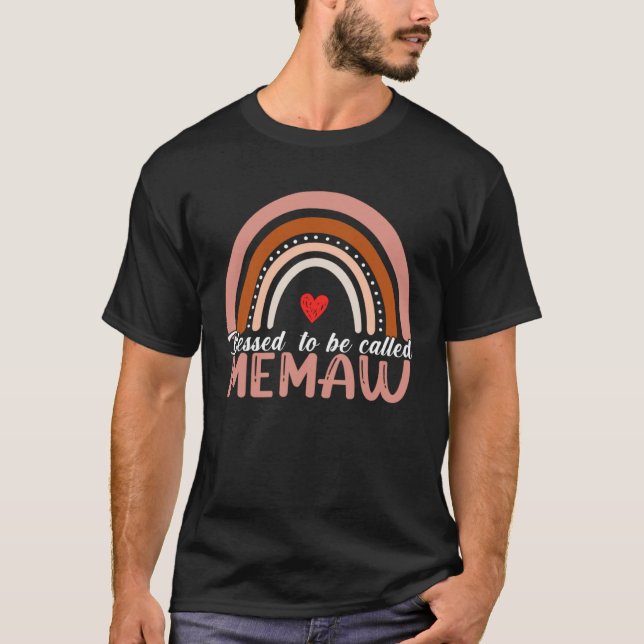 Camiseta Cute Blessed To Be Called Memaw Rainbow Women Moth (Anverso)